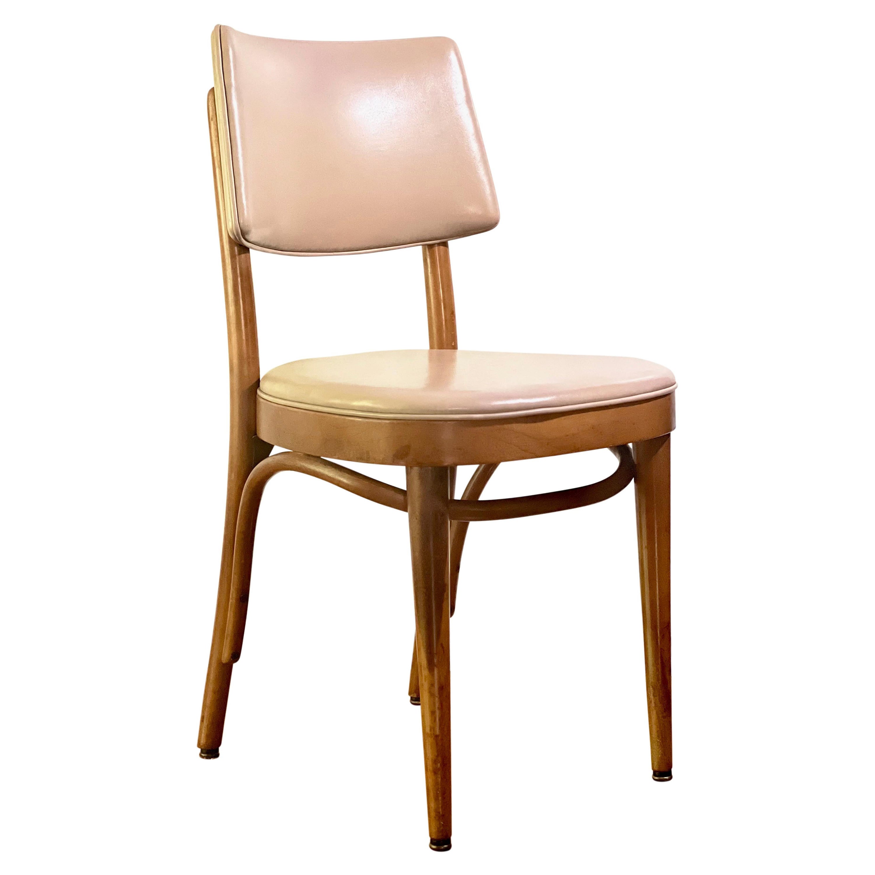 Chaise tapissée Thonet Bentwood du milieu du siècle