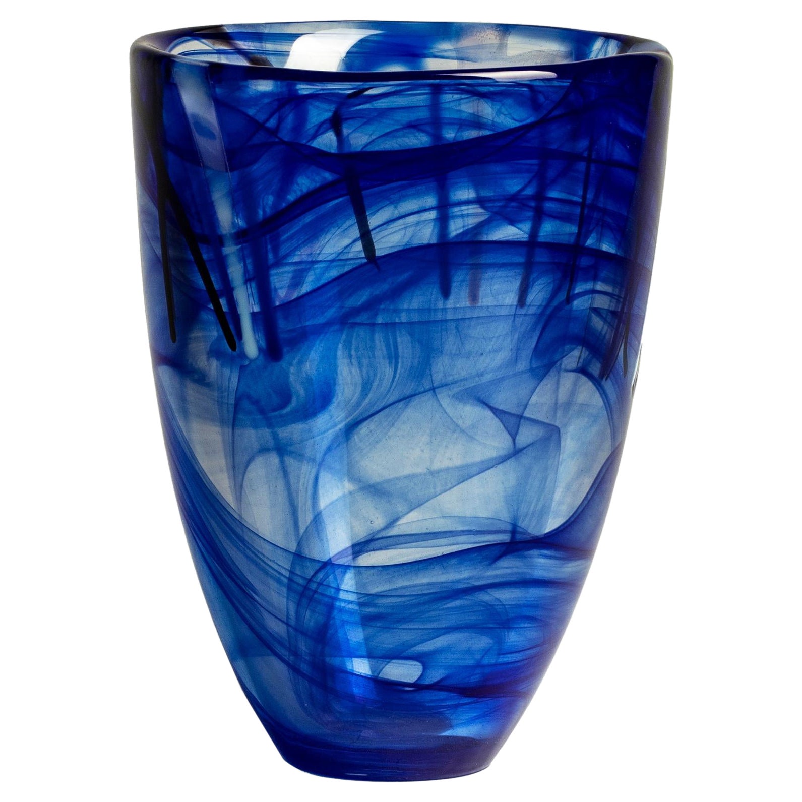 Kosta Boda - Vase contrasté bleu en vente
