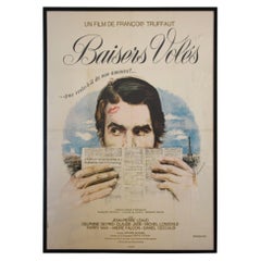 Retro French Movie Poster "Baisers volés" Stolen Kisses by François Truffaut