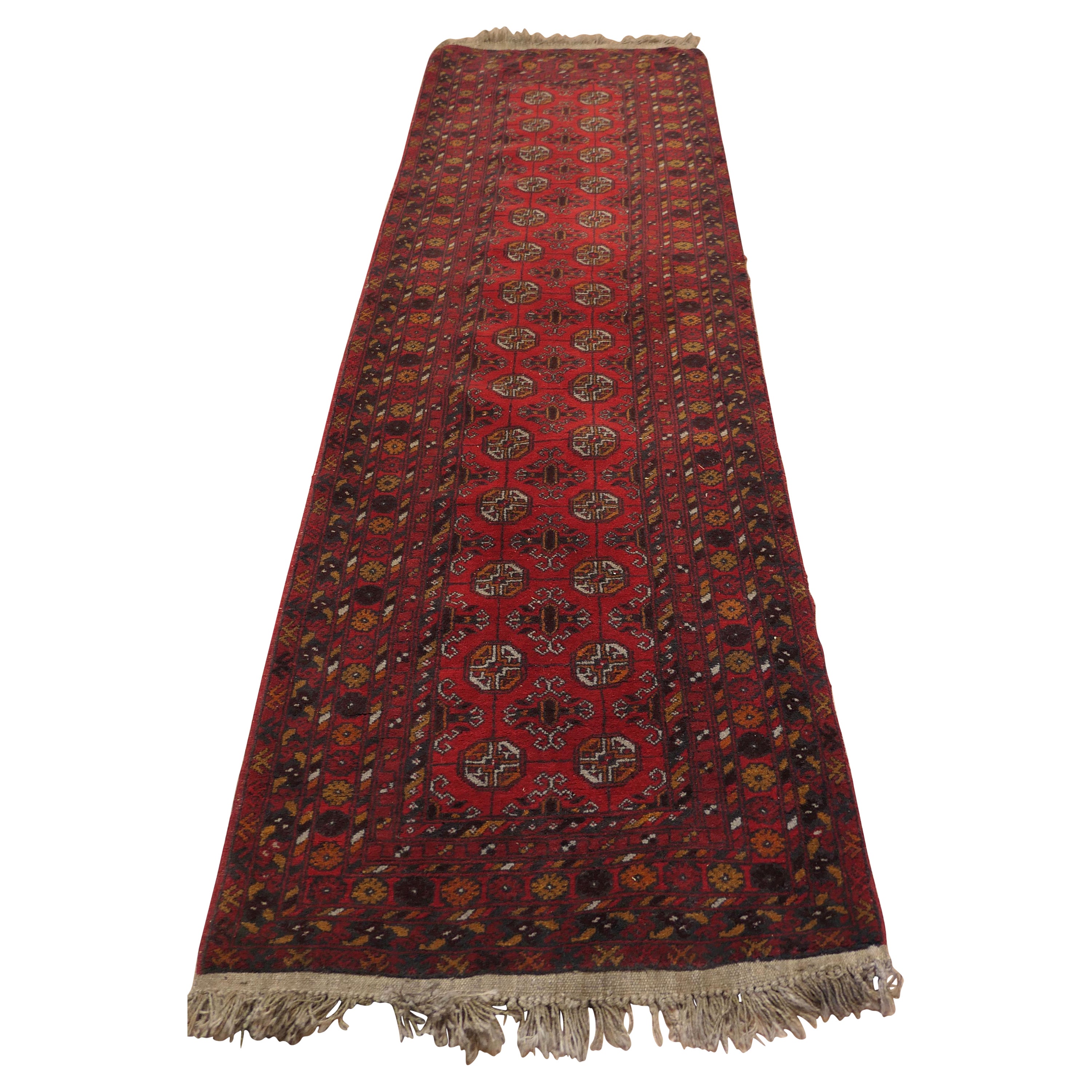 Traditioneller 10ft-Teppich-Läufer aus Wolle mit traditionellem Muster  Ein prächtig aussehendes Stück  