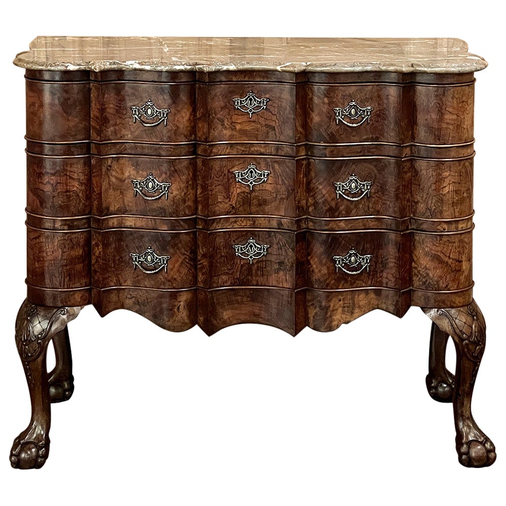 19th Century Dutch Marble Top Chippendale Commode ~ Chest of Drawers For Sale