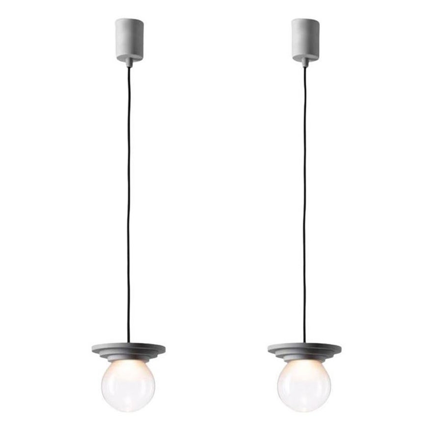 Set of 2 Silver Stratos Mini Ball Pendant Light by Dechem Studio For Sale