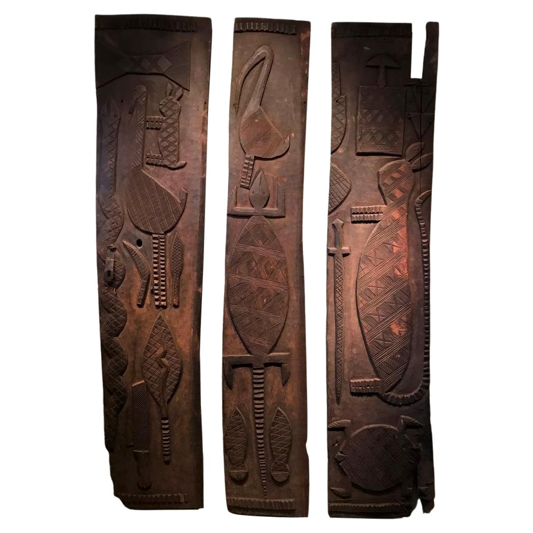 Set of Three Early Twentieth Century Nigerian Door Panels For Sale