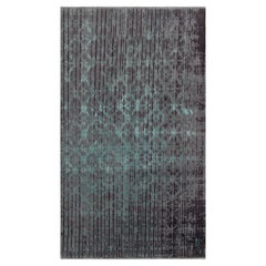 Tapis contemporain de Rug & Kilim à motif abstrait bleu et gris
