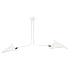 Serge Mouille - Two-Arm Ceiling Lamp in White - IN STOCK!