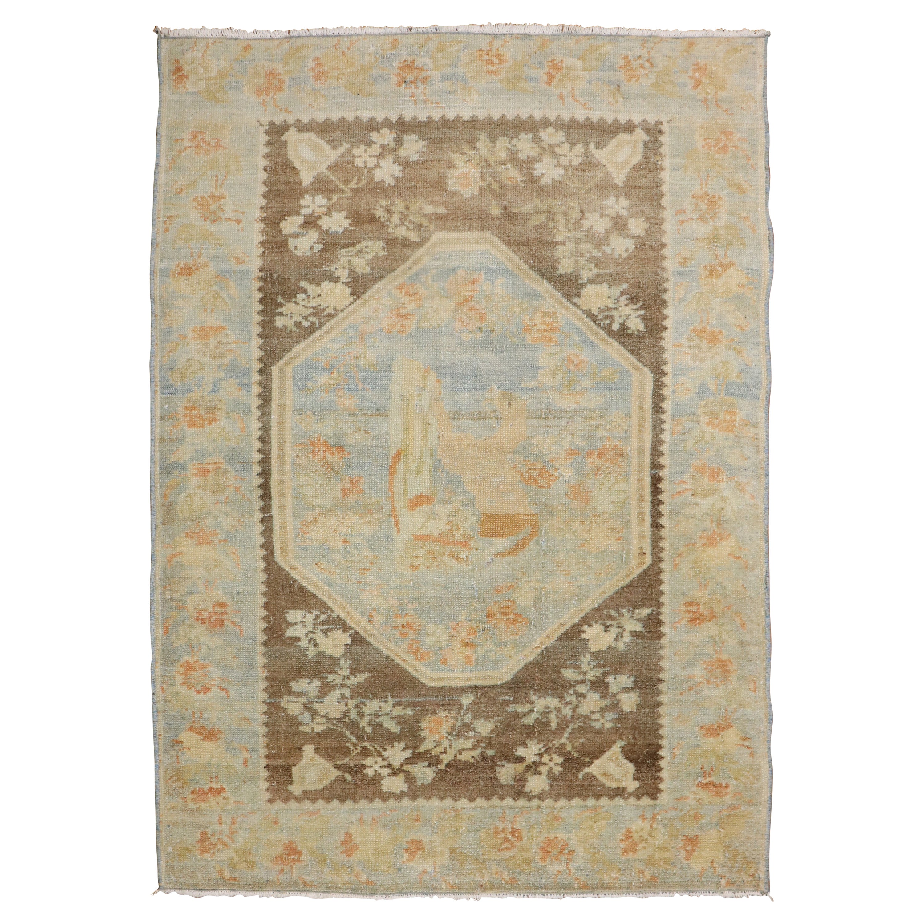 Zabihi Collection Dramatic Persian Kurd Bidjar Antique Rug For Sale