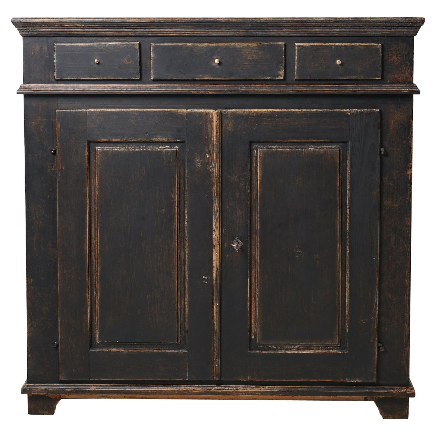 Antique Swedish Black Country House Sideboard For Sale