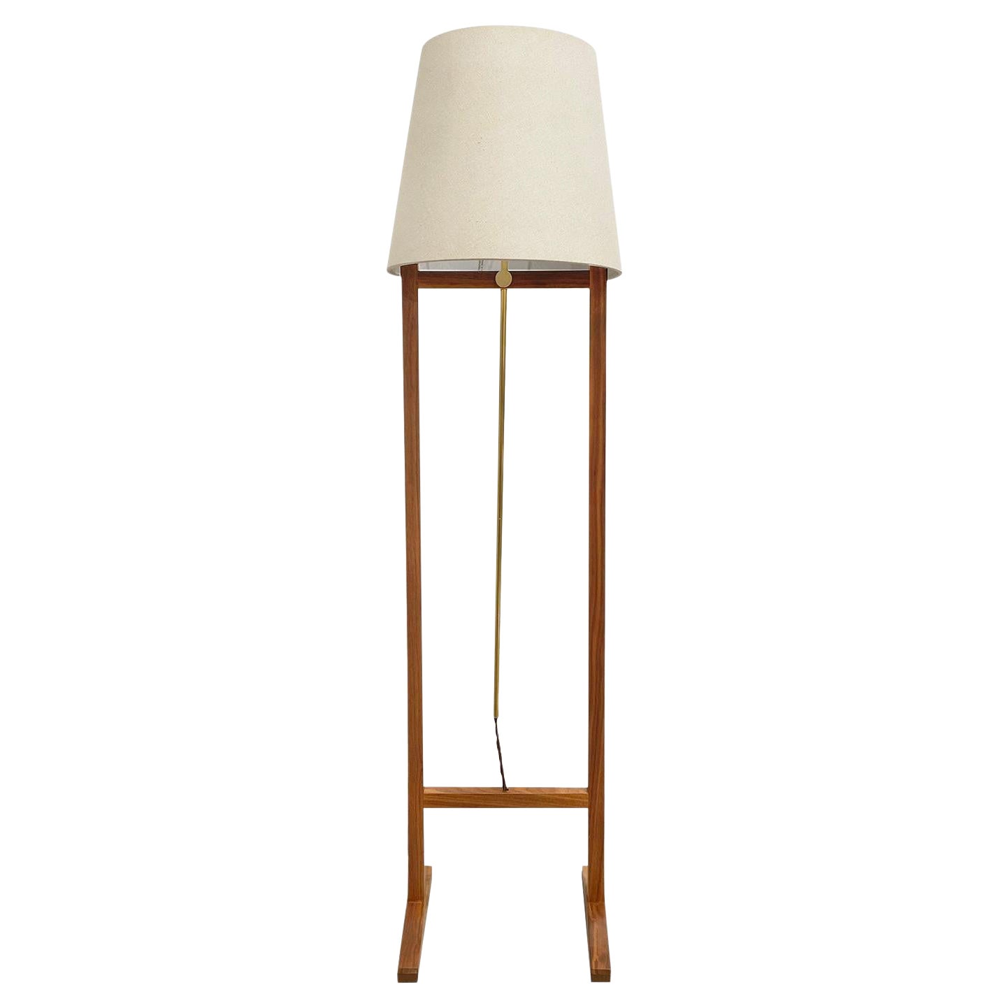 20th Century Swedish Svenskt Tenn Walnut Floor Lamp, Brass Light by Josef Frank