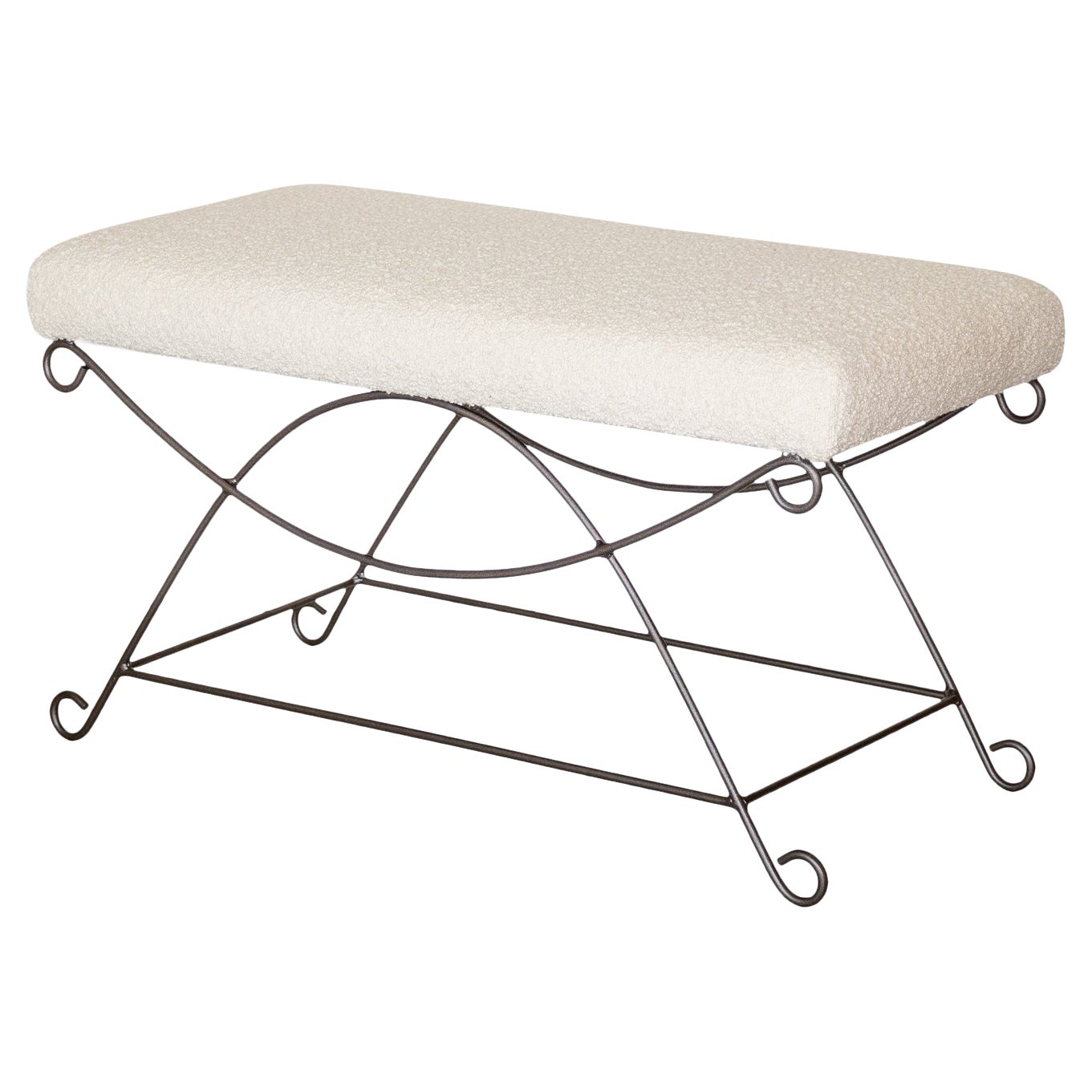 Panoplie Iron Loop Bench, Bouclé For Sale