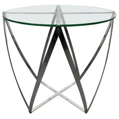 John Vesey Aluminum and Glass Spool Side Table