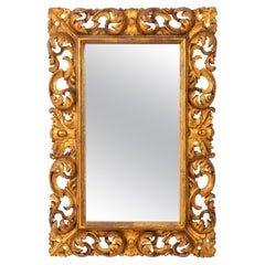 Vintage Italian Baroque Style Giltwood Framed Mirror