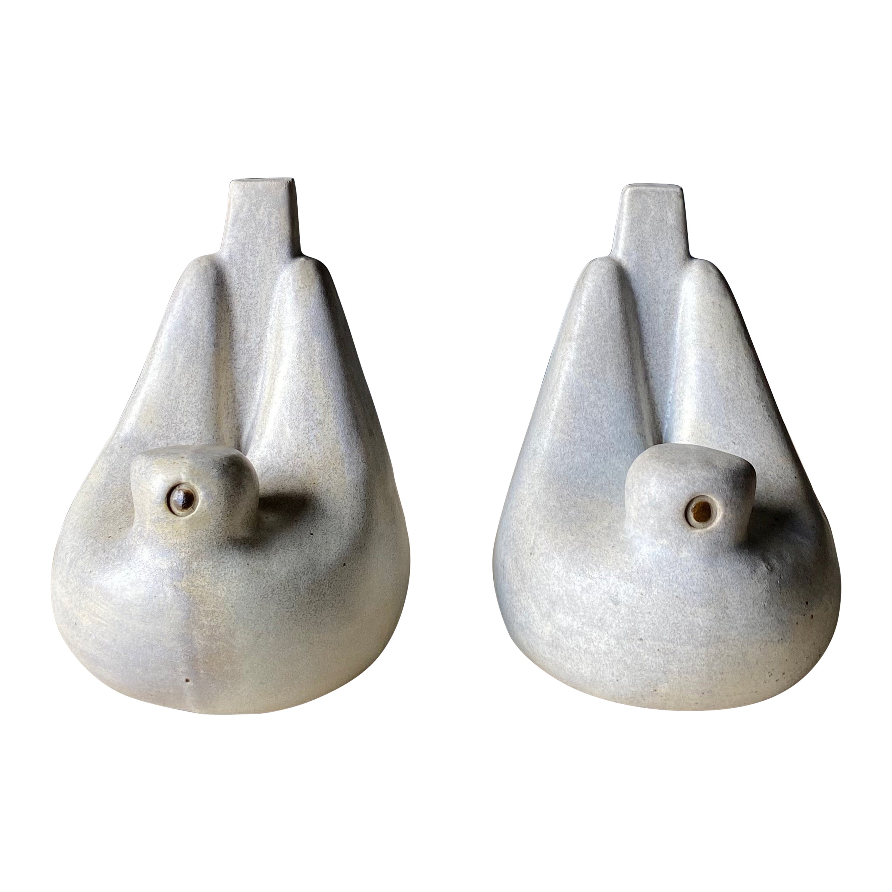 Ceramic Bird Bookends in the Style of Georges Jouve, 1950s  For Sale