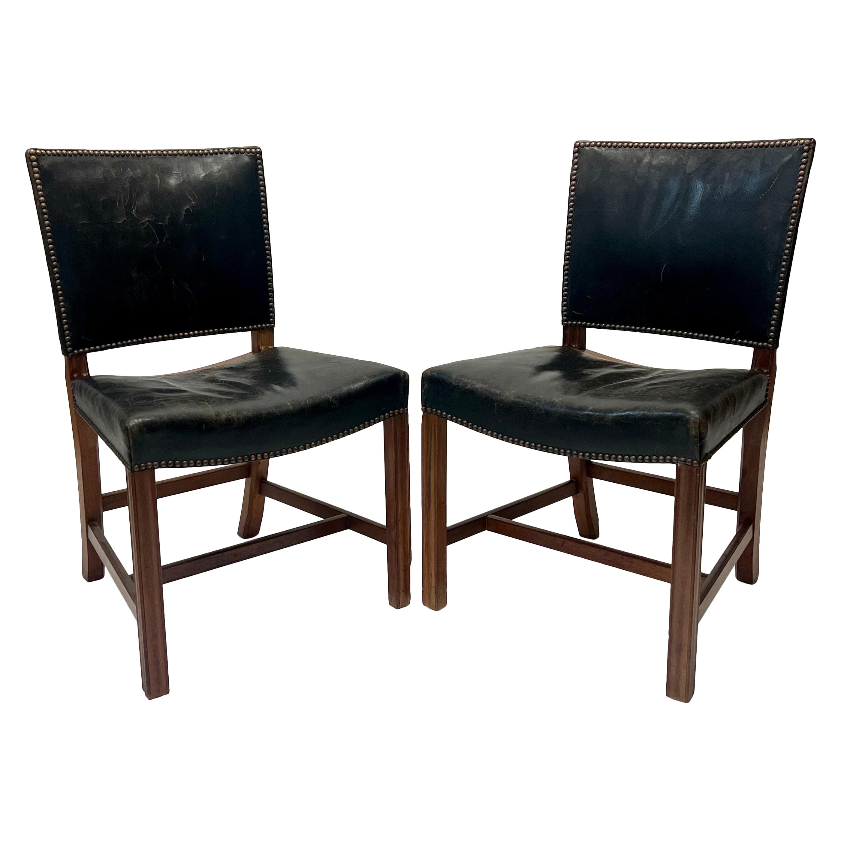 Early Kaare Klint Red Chairs in Cuban Mahogany, circa 1930s