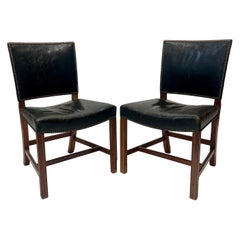 Vintage Early Kaare Klint Red Chairs in Cuban Mahogany, circa 1930s