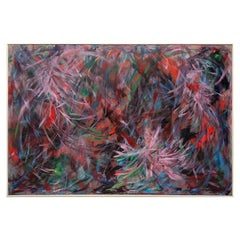 Acrylique abstraite à grande échelle sur toile de Jean Bloomfield, vers les années 1960