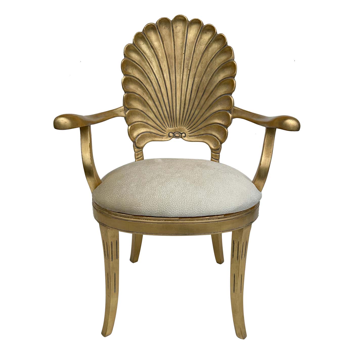 Gold Leaf Venetian Grotto Style Shell Back Chair For Sale at 1stDibs ...