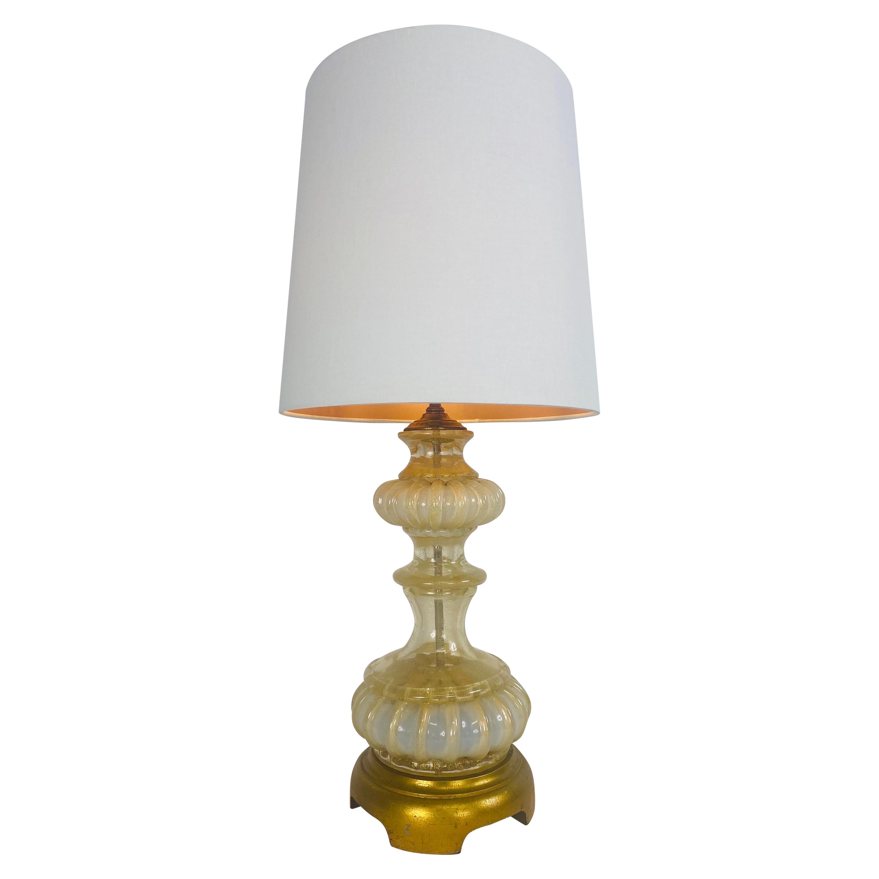 Midcentury Italian Murano Table Lamp by Barovier &Toso For Sale