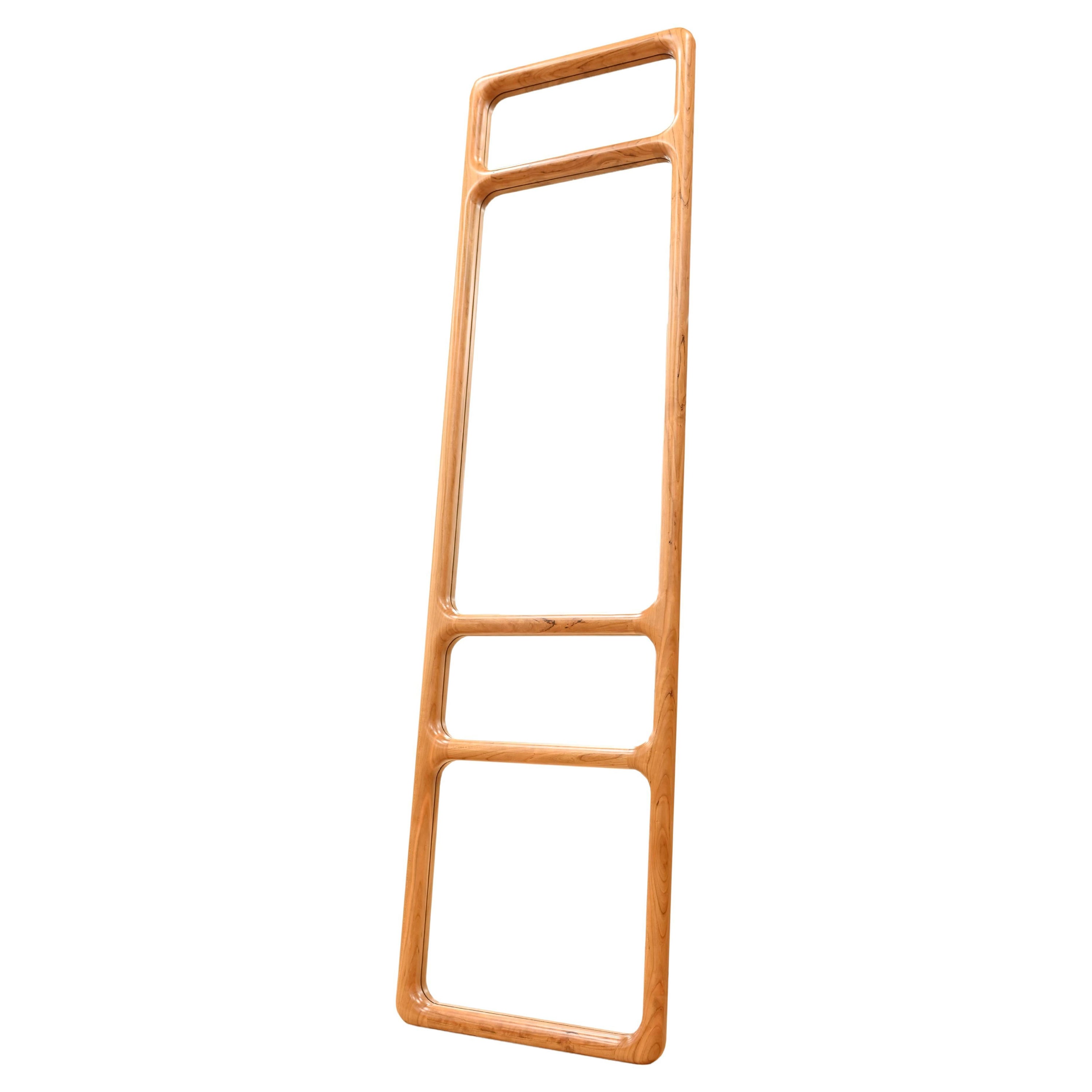 Modern Wood Full-Length Mirror, Handcrafted from Cherry Wood For Sale