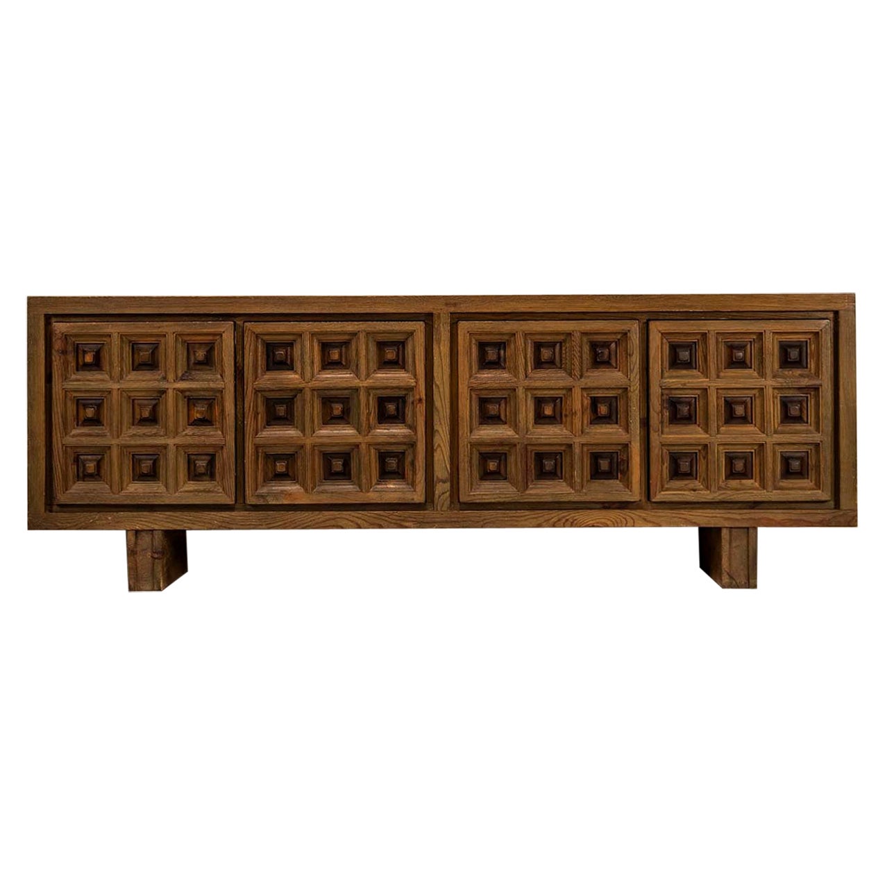 Biosca Sideboard in Stained Pine, Spain 1960s For Sale