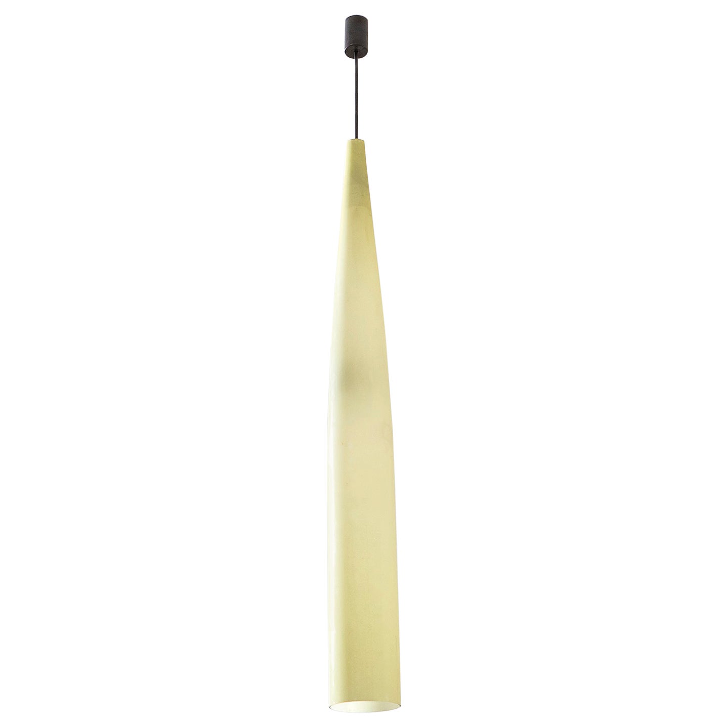 Lampe suspendue en verre de Murano du 20e siècle Alessandro Pianon pour Vistosi, jaune