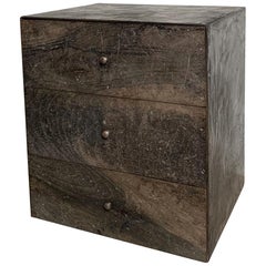 Martin Sideboard Nightstand Reclaimed Wood and Marble Plaster