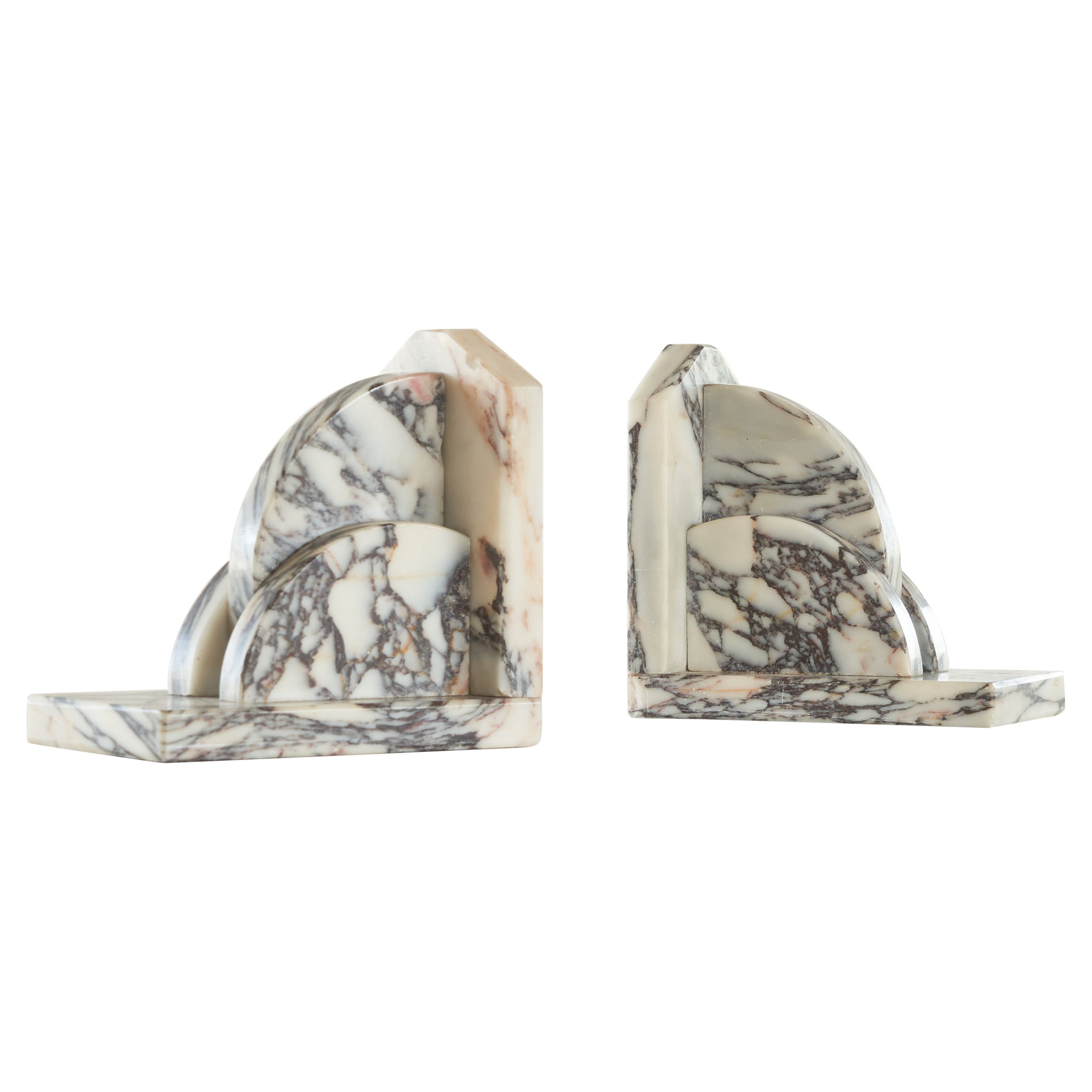 Art Deco Pair of Marble Bookends 1930s For Sale