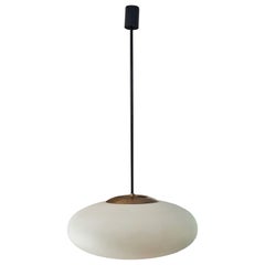 Midcentury Opaline Pendant 1104 by Stilnovo, Italy, 1958