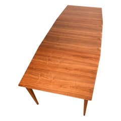 Rectangular-Polygon Mid-Century Modern Walnut Expanding Dining Table