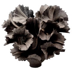 Black Stonewear Leaf Sculpture // 175