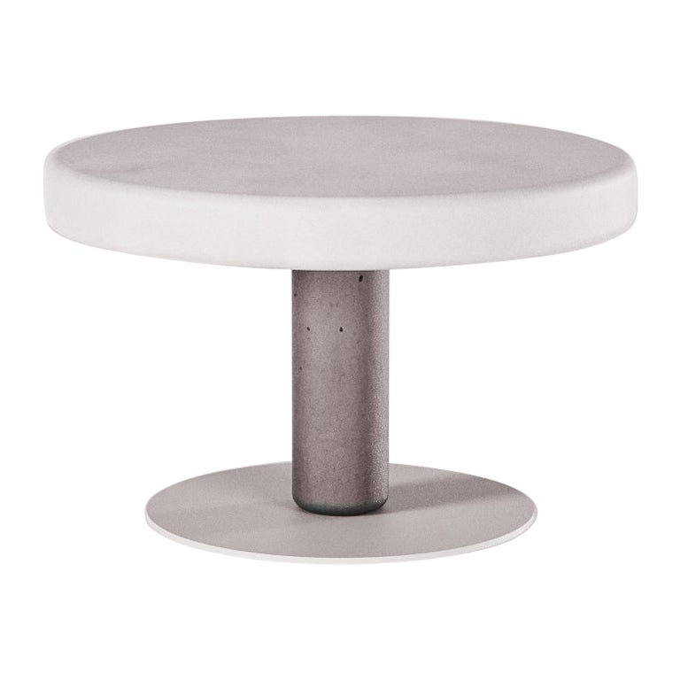 Flipper Collection, Concrete Low Coffee Table Mod. I Color White+Ardesia Cement For Sale