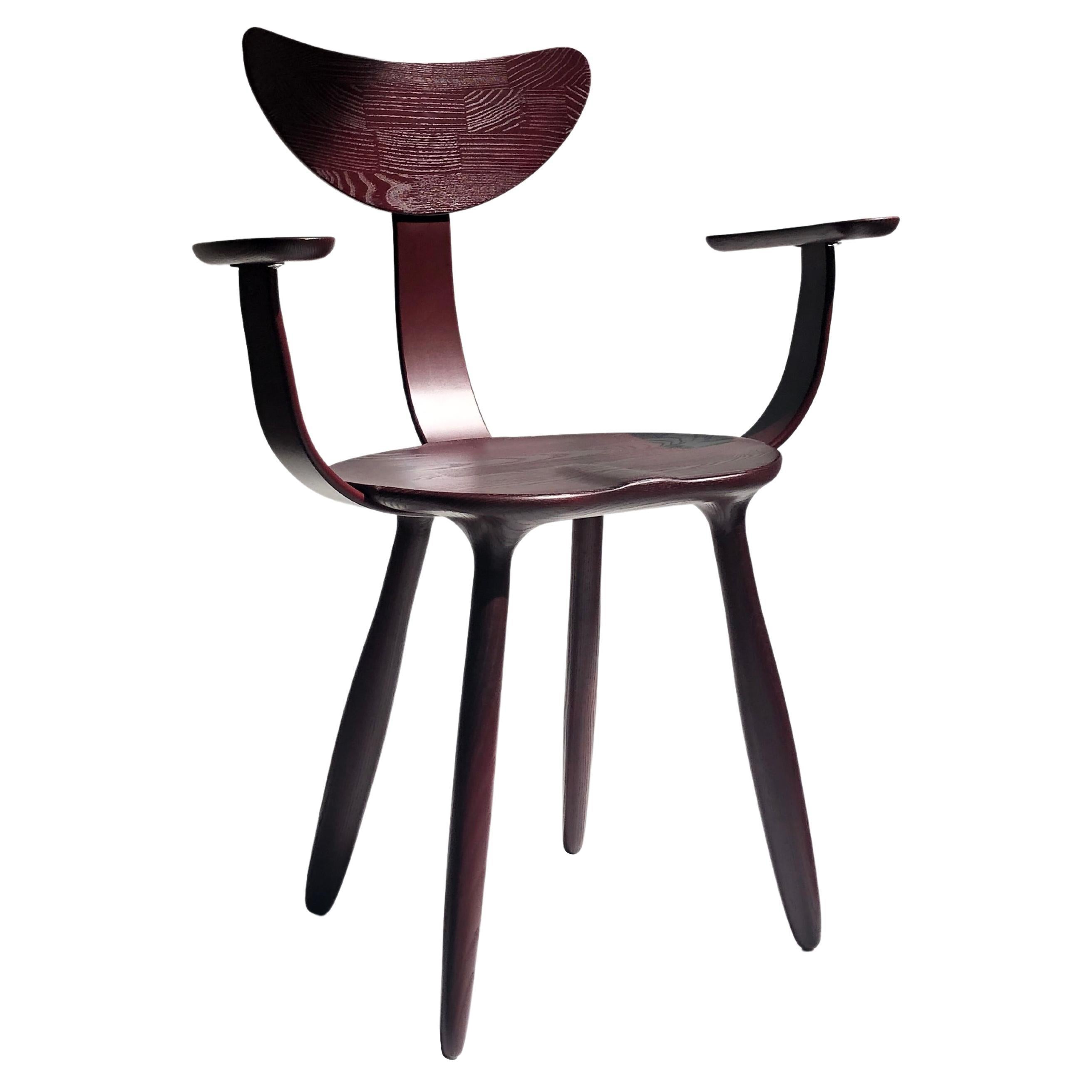 Black Grape Stained Ash Daiku Armchair by Victoria Magniant For Sale
