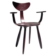 Black Grape Stained Ash Daiku Armchair by Victoria Magniant