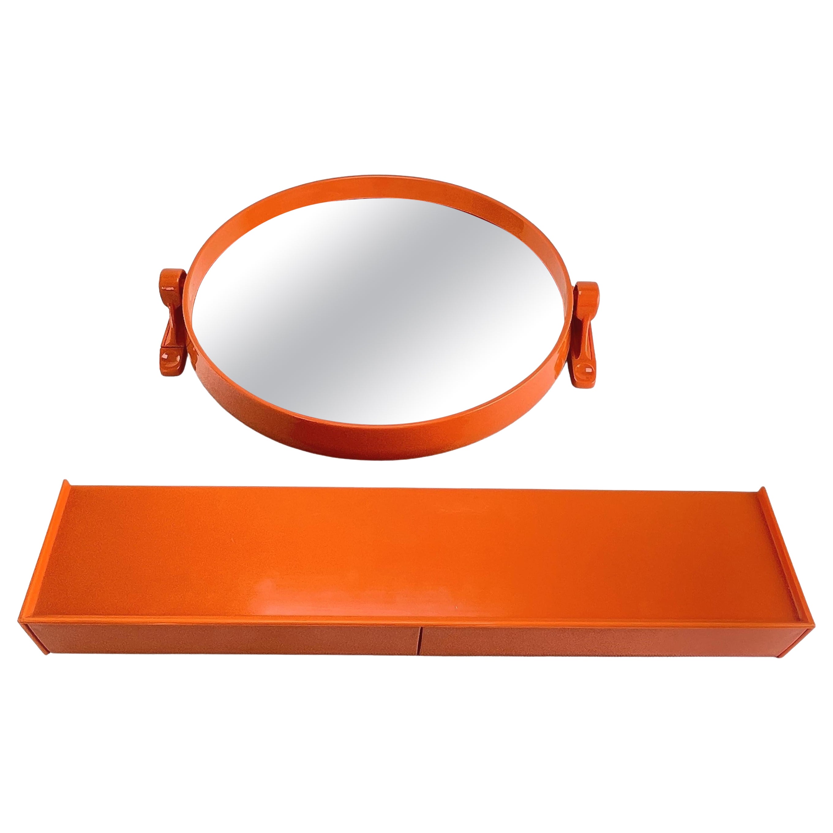 Vintage Wall Mirror with Shelf from Grosfillex France, 1970s