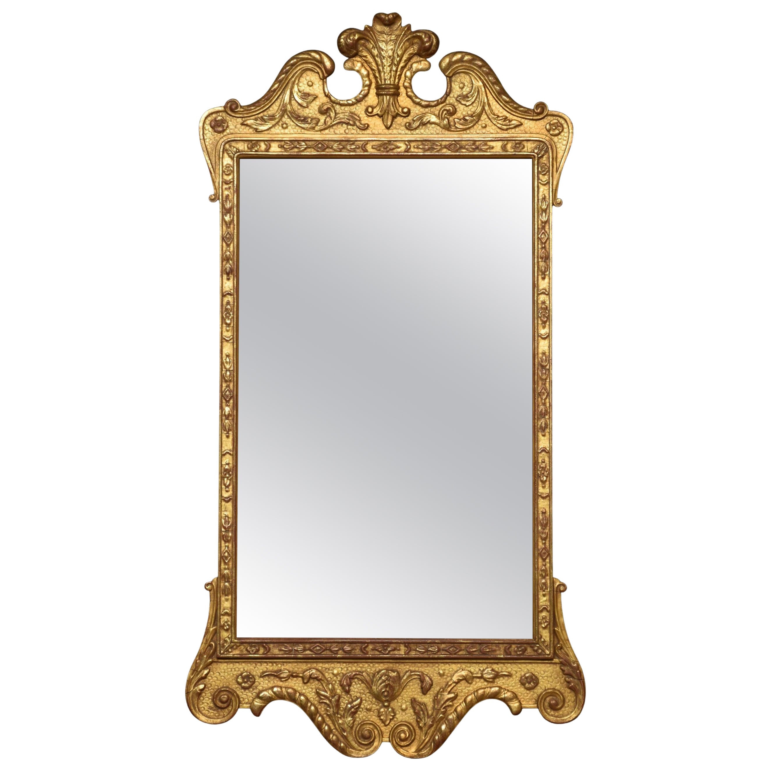 Carved Giltwood Wall Mirror For Sale