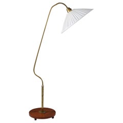 Vintage Swedish Modern Floor Lamp in Brass, 1940s