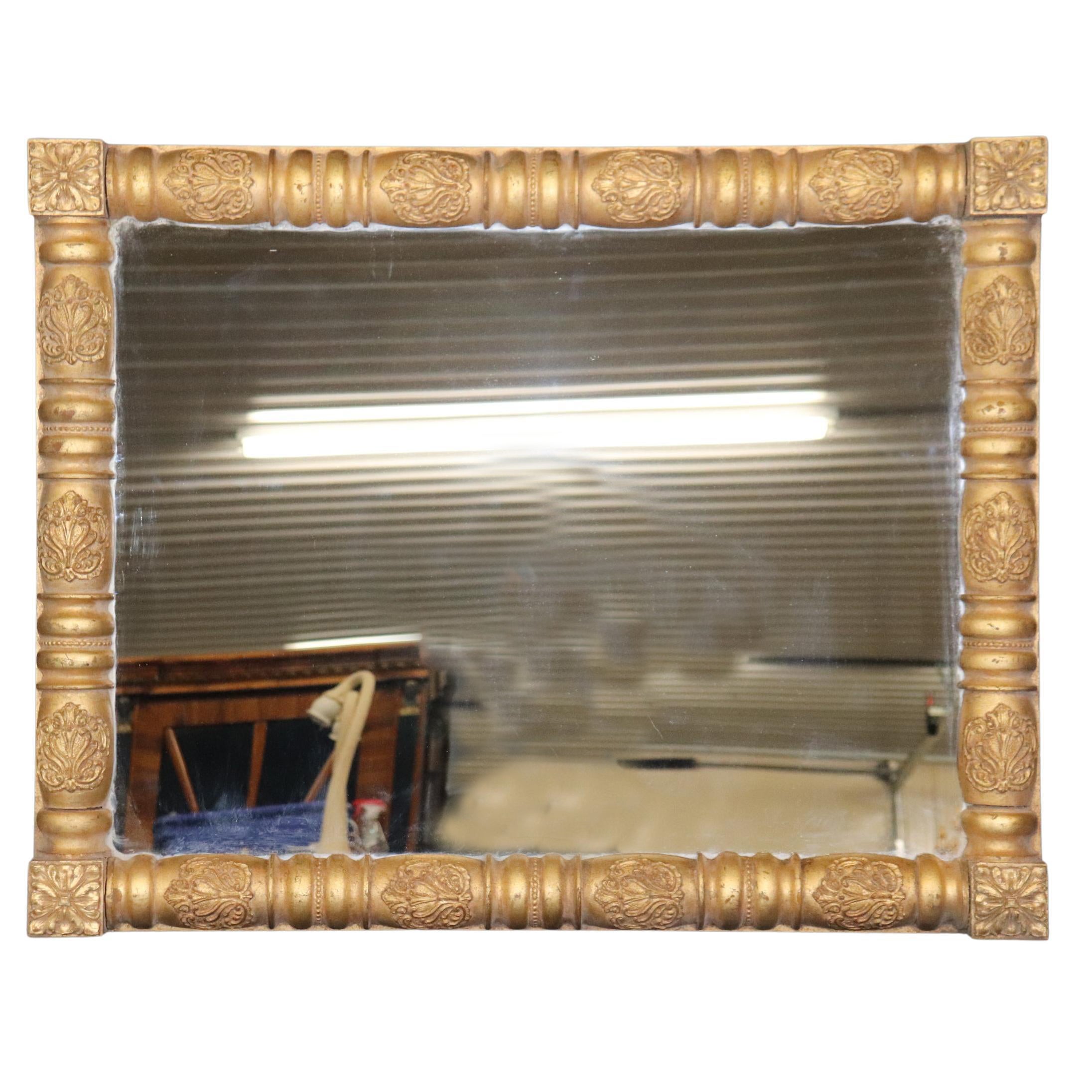 Beautiful Gold Leafed Gilded Carved Wall Mirror by Interiors Inc For Sale