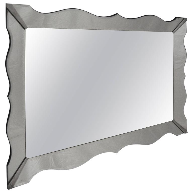 Venetian Hollywood Regency Scalloped Mirror Italy For At 1stdibs Massive Hollywood Regency Moderne Scalloped Bevelled Mirror