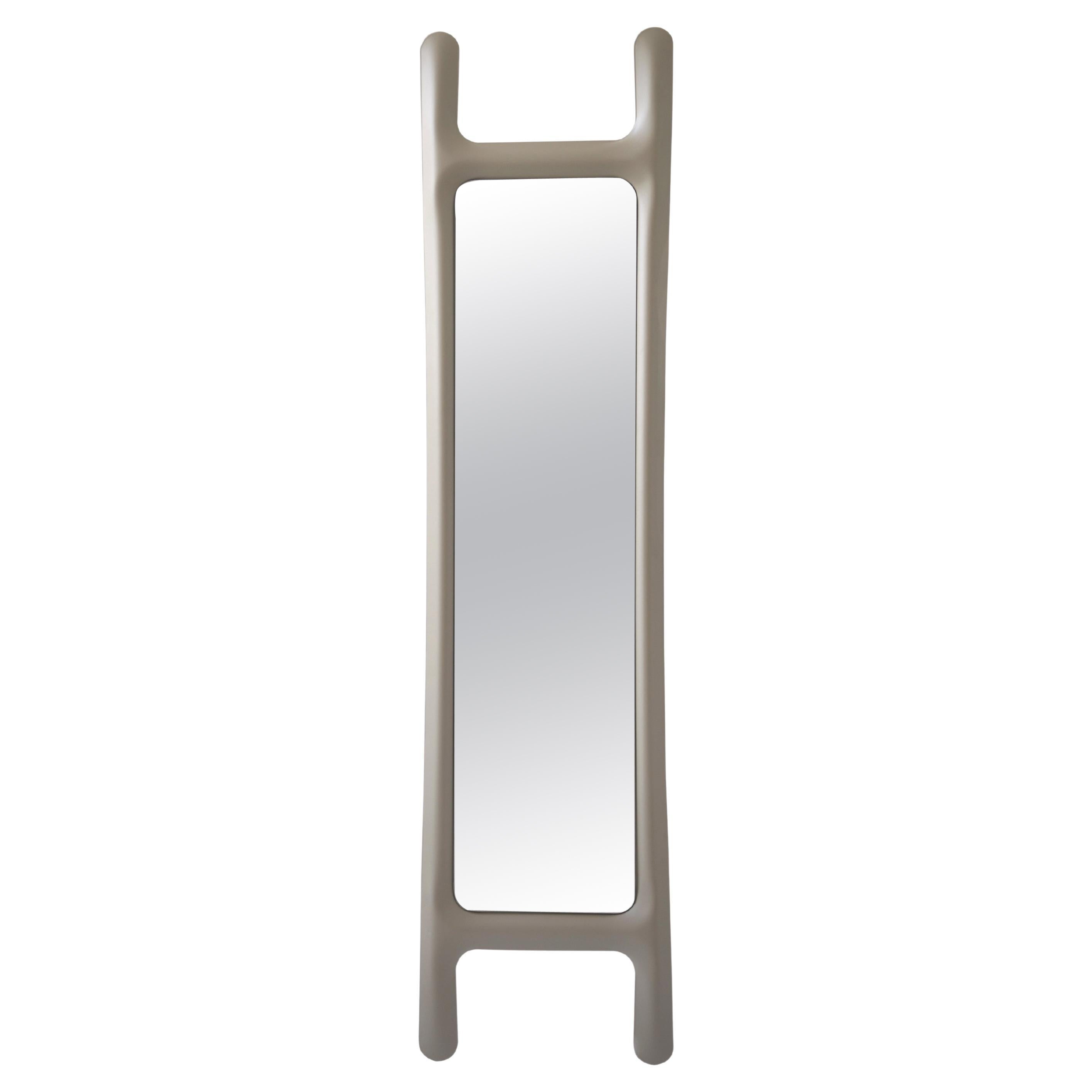 Drab Mirror by Zieta, Carbon Steel Beige Matt For Sale