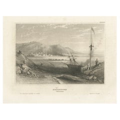 Antique Print of Hobart, Tasmania, Australia