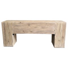 Table console à poutres en bois naturel Longueur courte