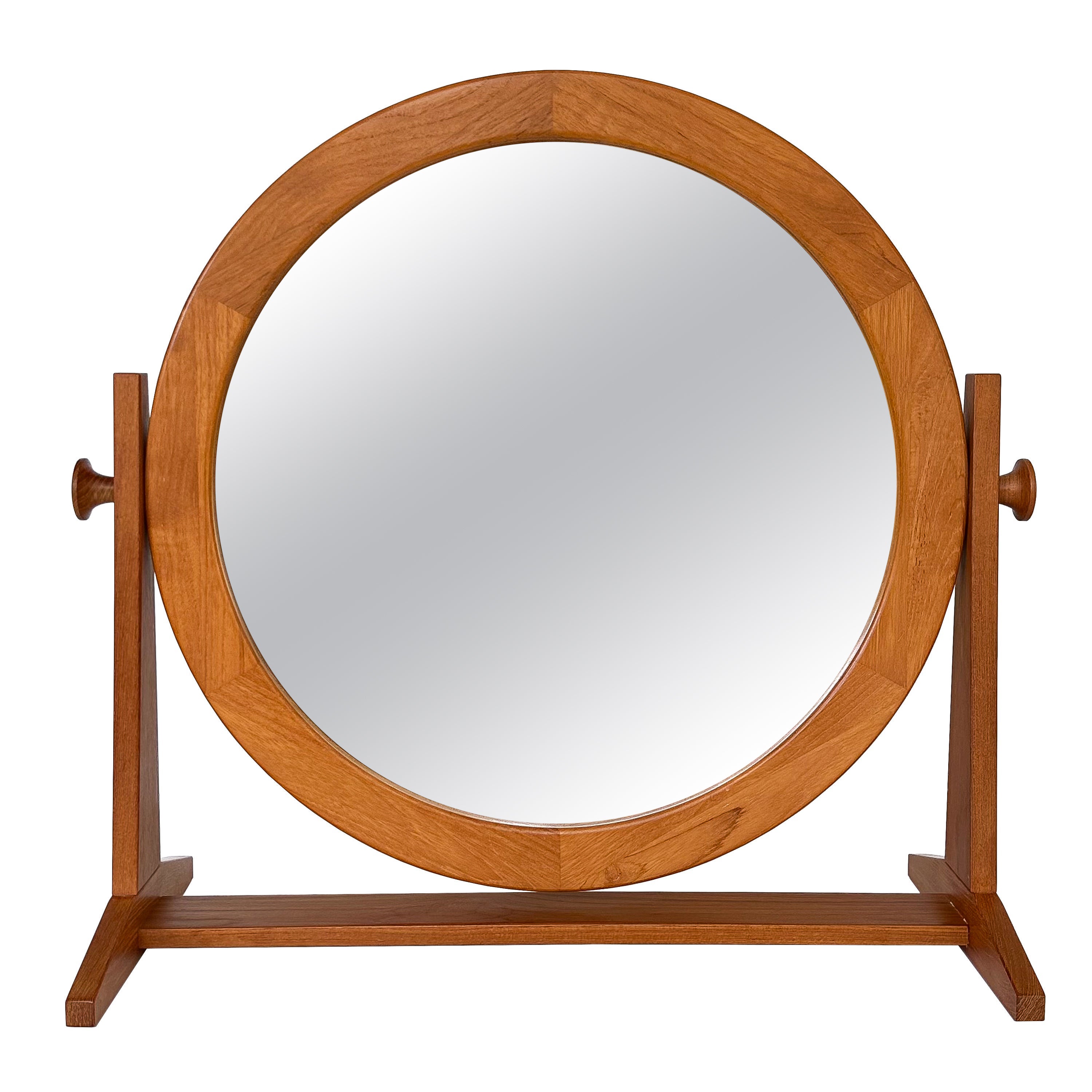 Pedersen & Hansen Large Teak Table Top Vanity Mirror For Sale