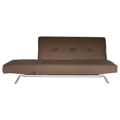 Grand canapé Ligne Roset Smala en laine naturelle verte et marron