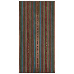 Vintage Persian Palas Kilim in Multicolor Stripes