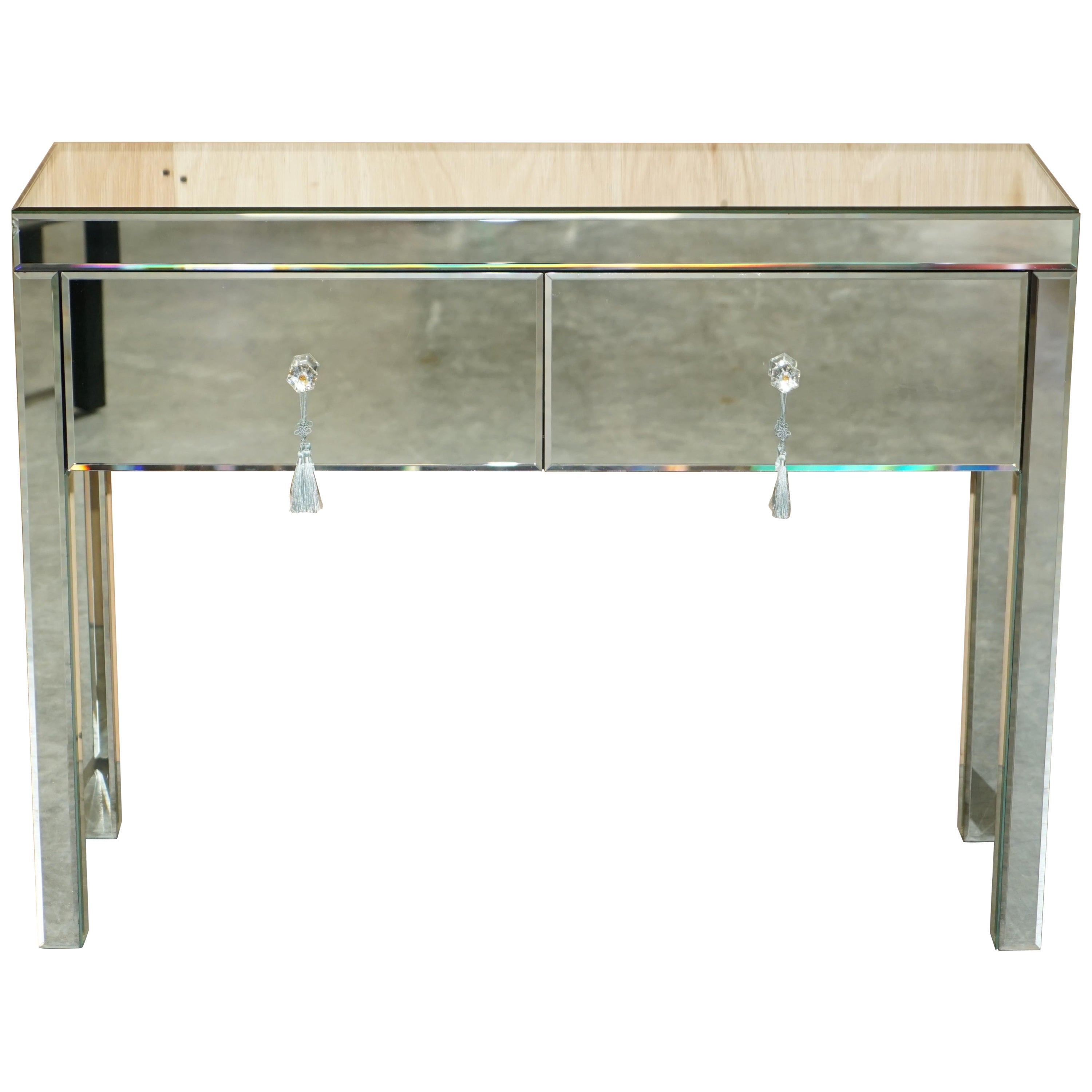 White Company Mirrored Console Dressing Table or Desk Which Is Part of Suite