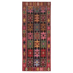 Retro Northwest Persian Kilim with Geometric Patterns