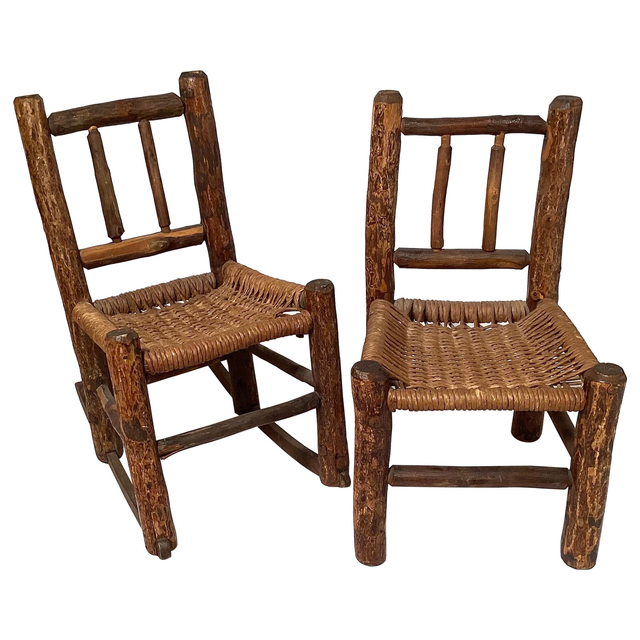 Set of 19th Century Adirondack Children's Chairs For Sale