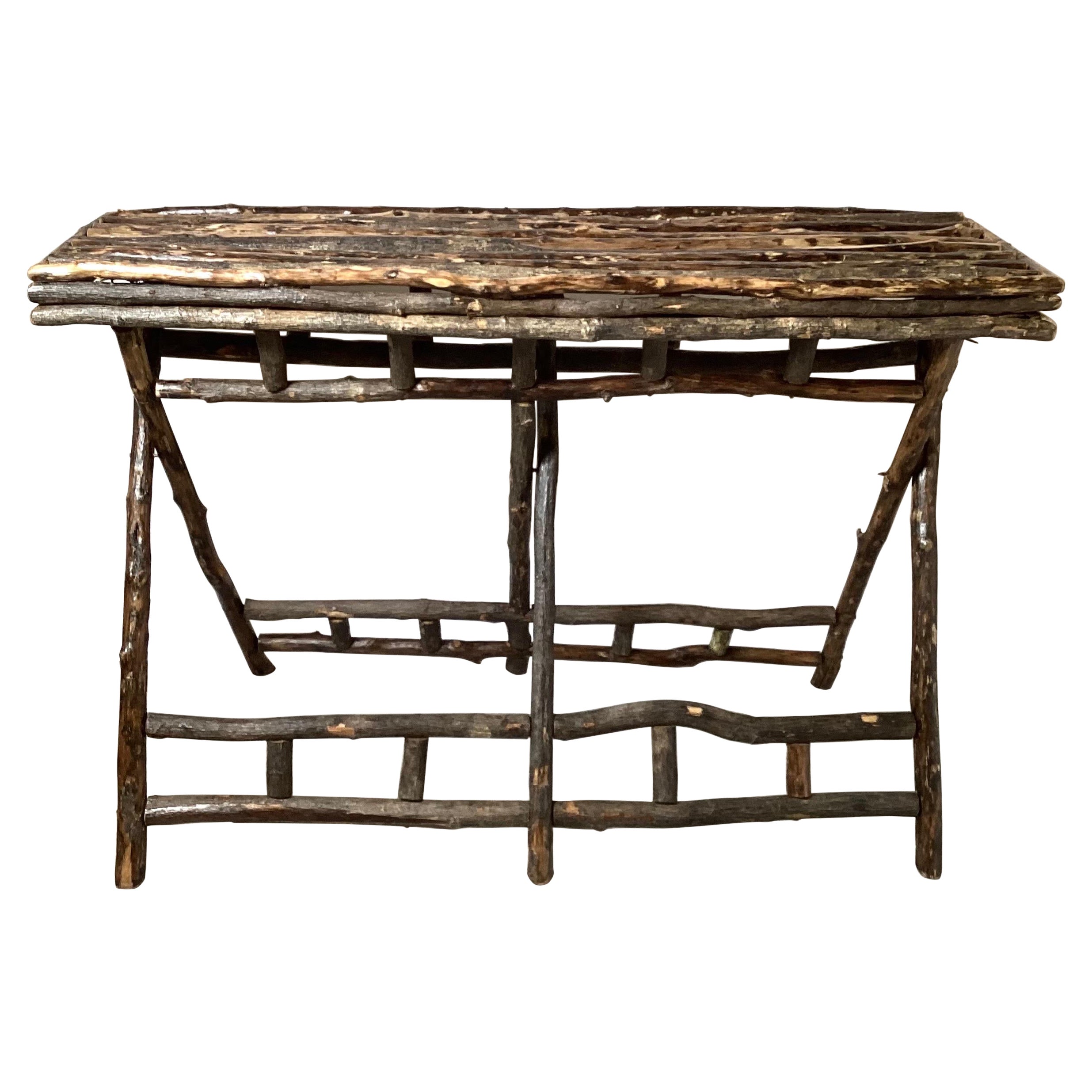 A 19th Century Rustic Adirondack Folding Table For Sale