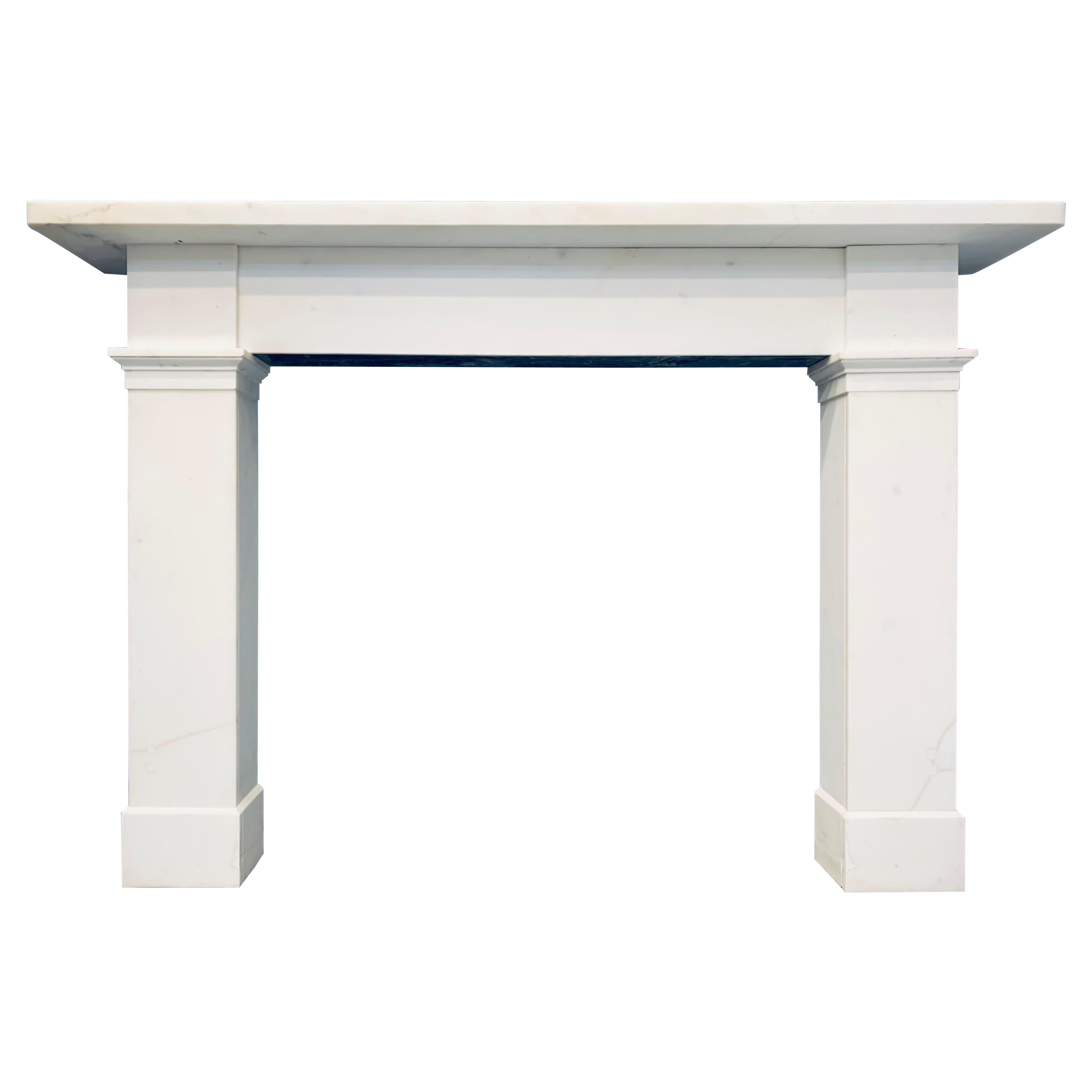 Large Scottish 19th Century Late Georgian Statuary Marble Fireplace Surround