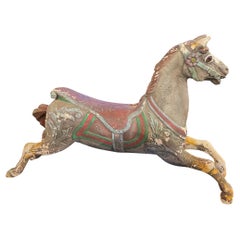 Terrakotta-Karussellpferd mit Originalfarbe (eines von zwei)