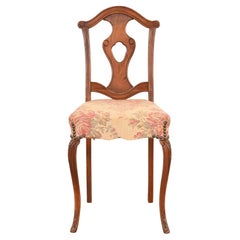 French Louis XV Petite Carved Walnut Side Chair, circa 1920s